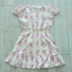 NWOT LoveShackFancy Girls Smocked Poplin Floral Bows Dress 7/8Y